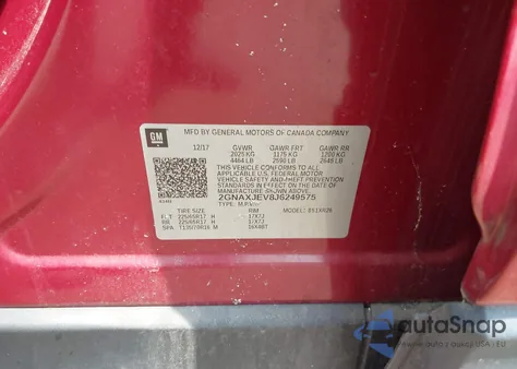 2018 Chevrolet Equinox Lt из США, поврежденный, VIN 2GNAXJEV8J6249575